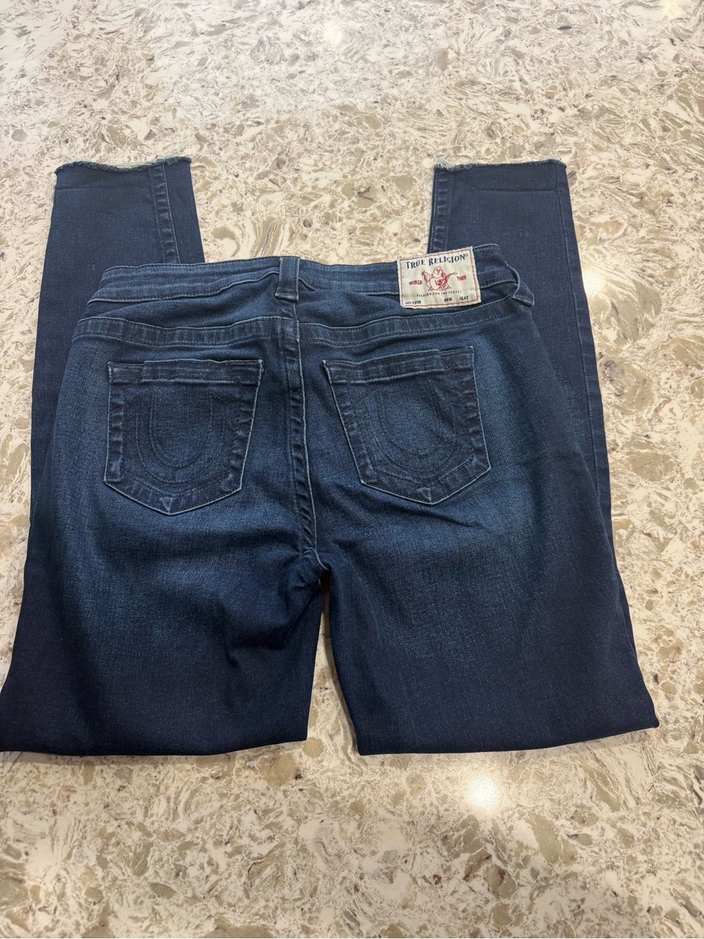 True Religion Women's Indigo Skinny Jeans with Signature Back Pockets
